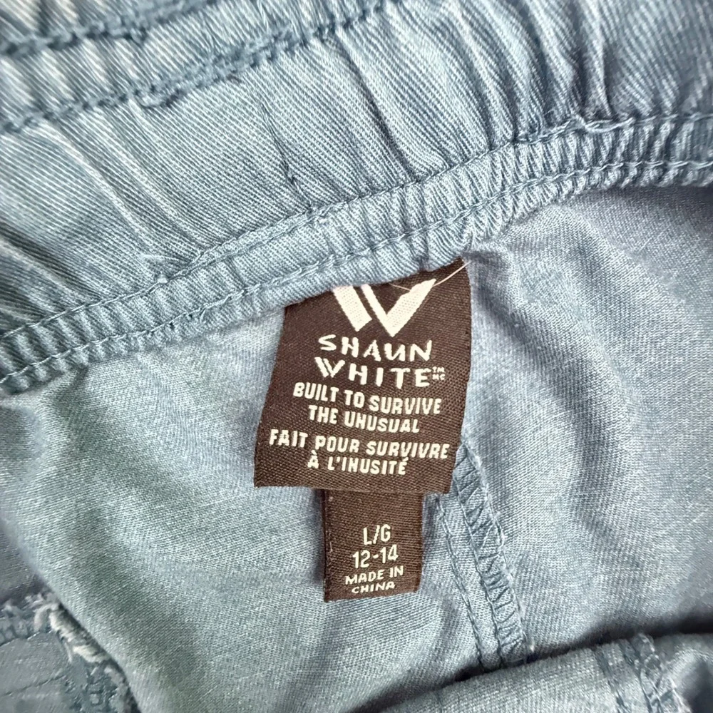 Shaun White Shorts Boys Large 12-14 Blue Elastic Waist Drawstring Skate Casual